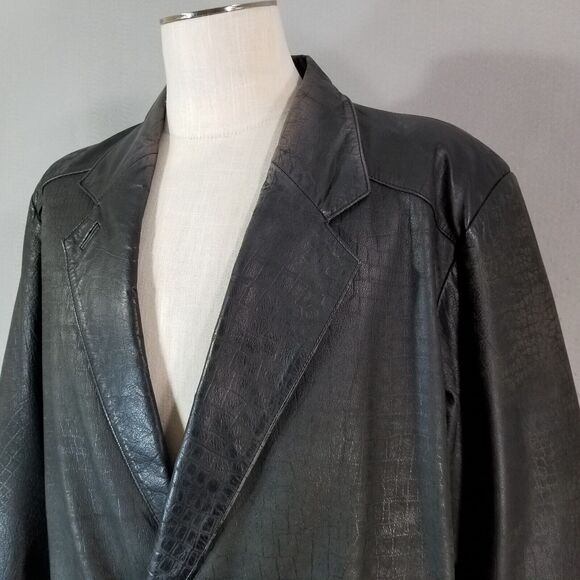 Deerskin Trading Post leather blazer sport coat jacket men's Medium black - Picture 6 of 15
